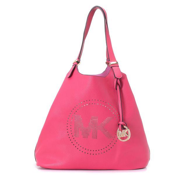 michael kors stor perforert-logo grab veske pink Style Rimelig awbn0